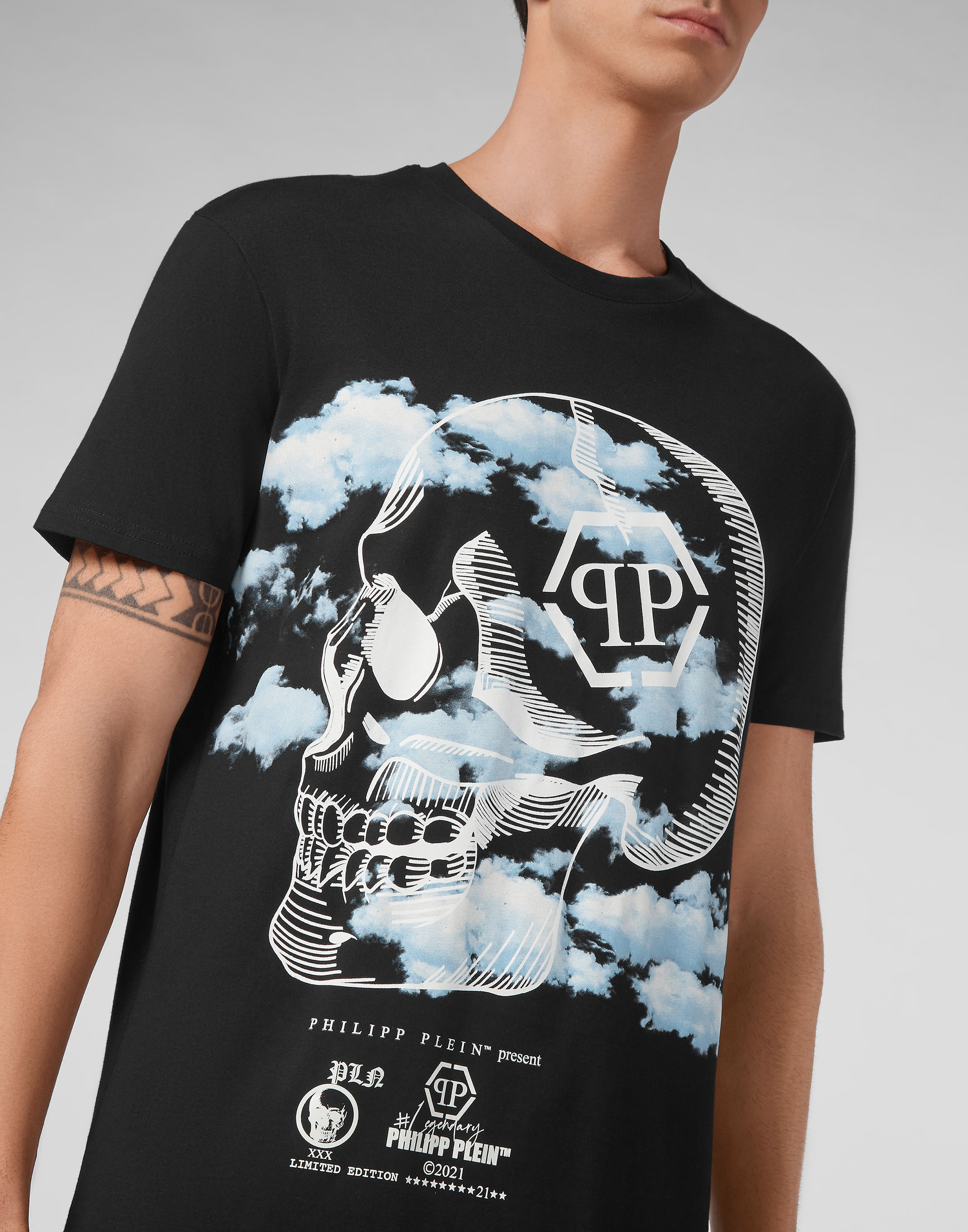 fængsel dump Harden T-shirt Round Neck SS Clouds | Philipp Plein Outlet