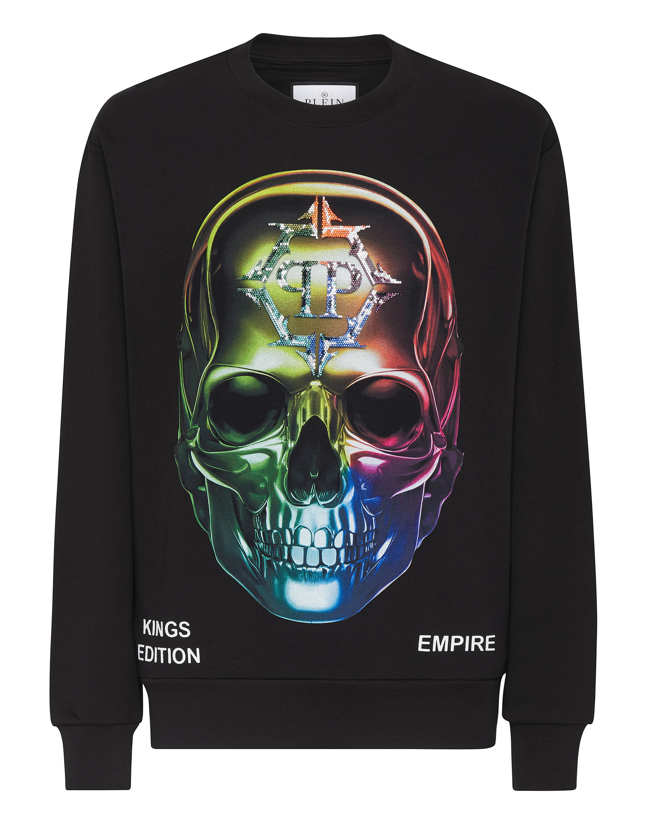 パーカー・フーディ PHILIPP PLEIN Logo patch hoodie (PAECMJB3612PTE003N 0202) Black Iconic Plein Hoodie - PHILIPP PLEIN - Russocapri