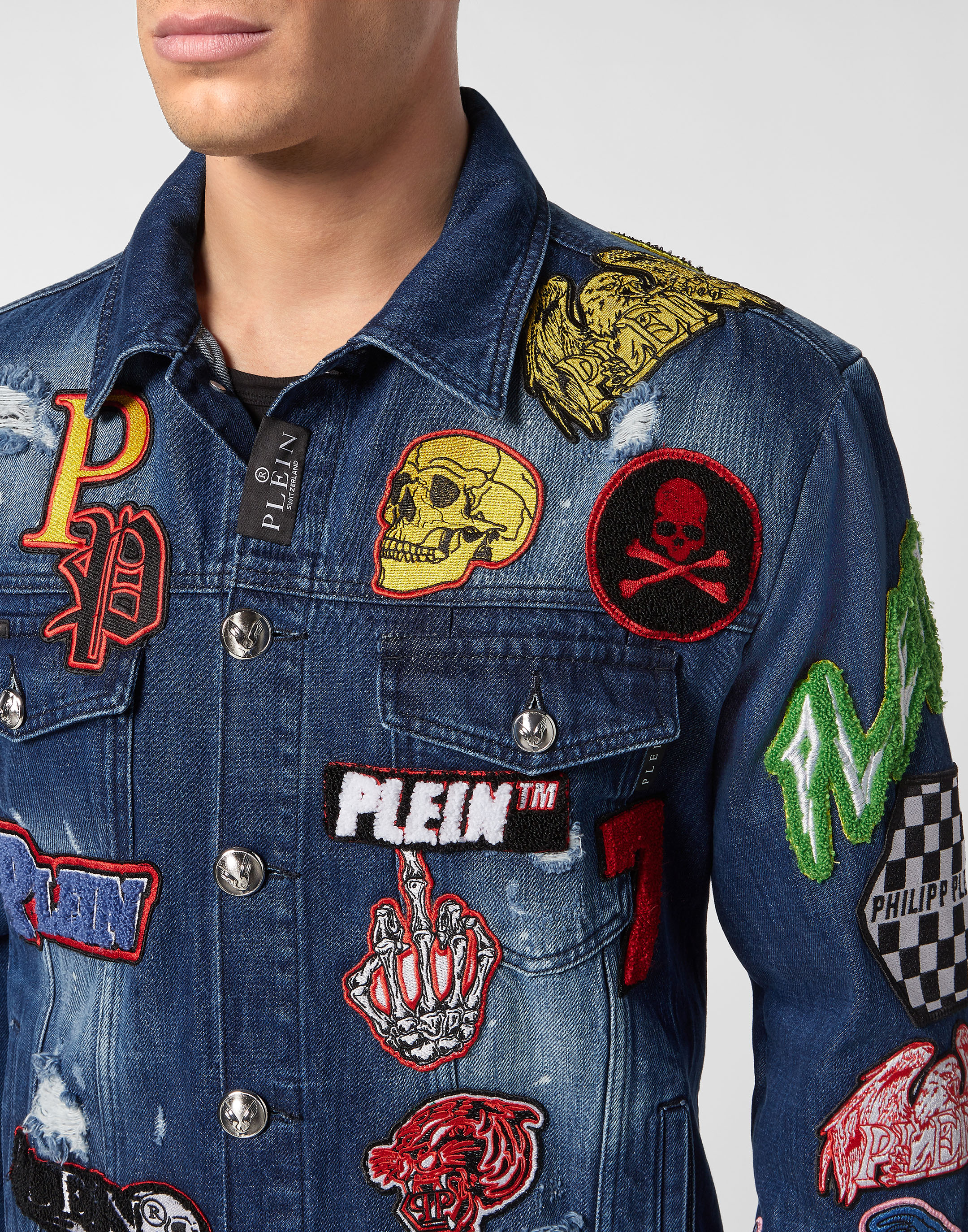 Denim Jacket Patches  Philipp Plein Outlet