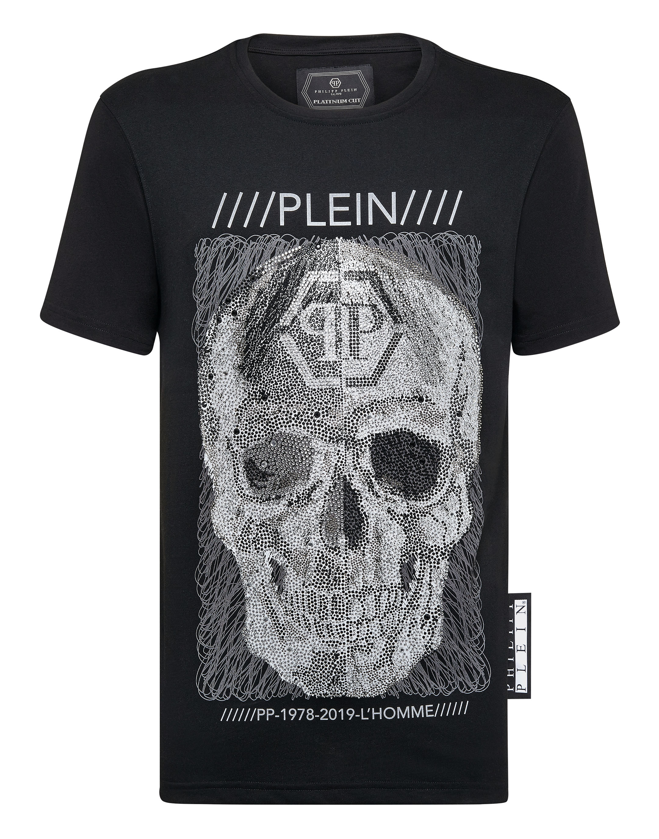 T-shirt Platinum Cut Round Neck Skull 