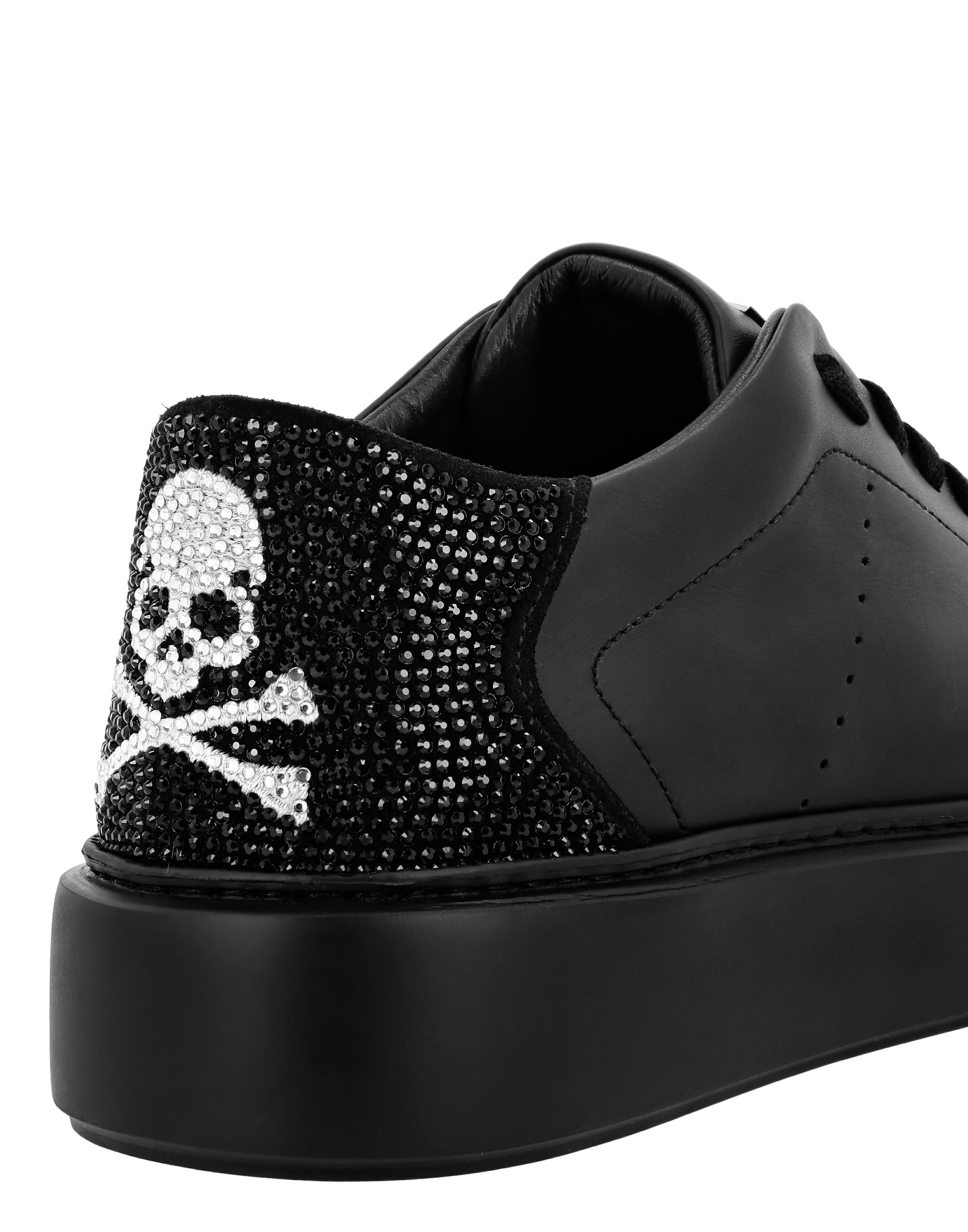 korting koolstof zwart Lo-Top Sneakers Skull | Philipp Plein Outlet