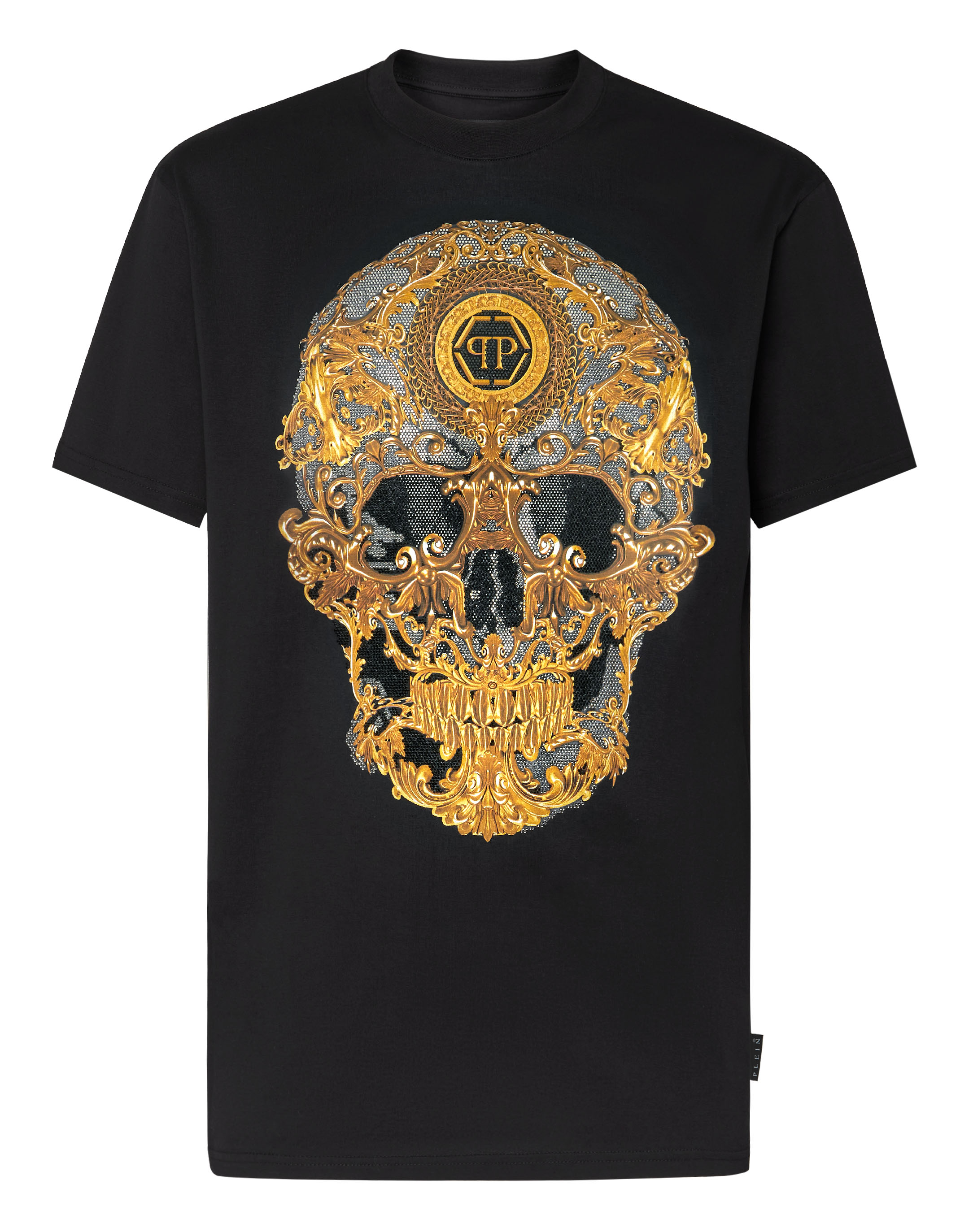 T-shirts Philipp Plein - Leather monogram cotton T-shirt