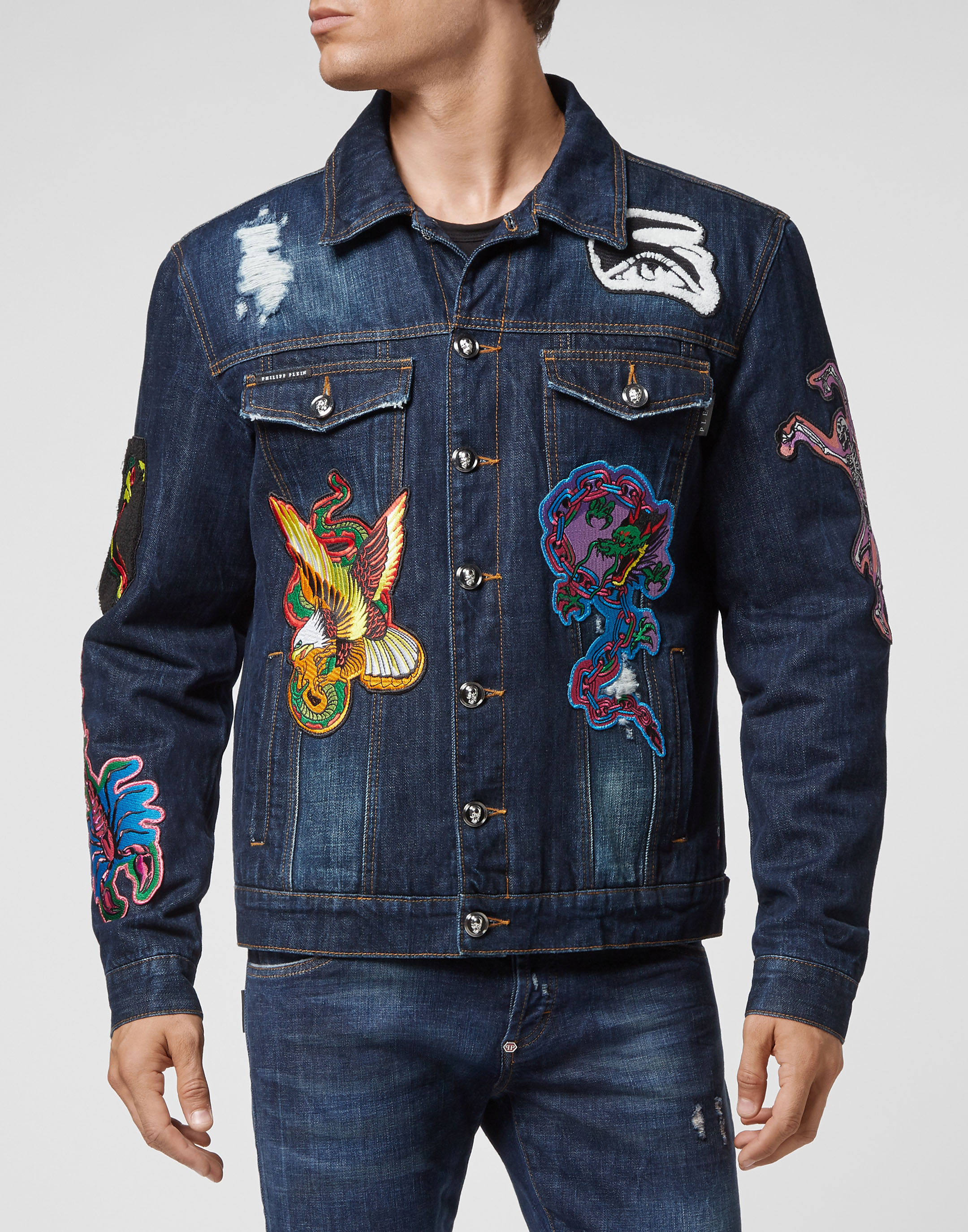 Ultra Game NBA Men's Distressed Multi-Team Denim Patch Jean Jacket : Buy  Online at Best Price in KSA - Souq is now Amazon.sa: Fashion