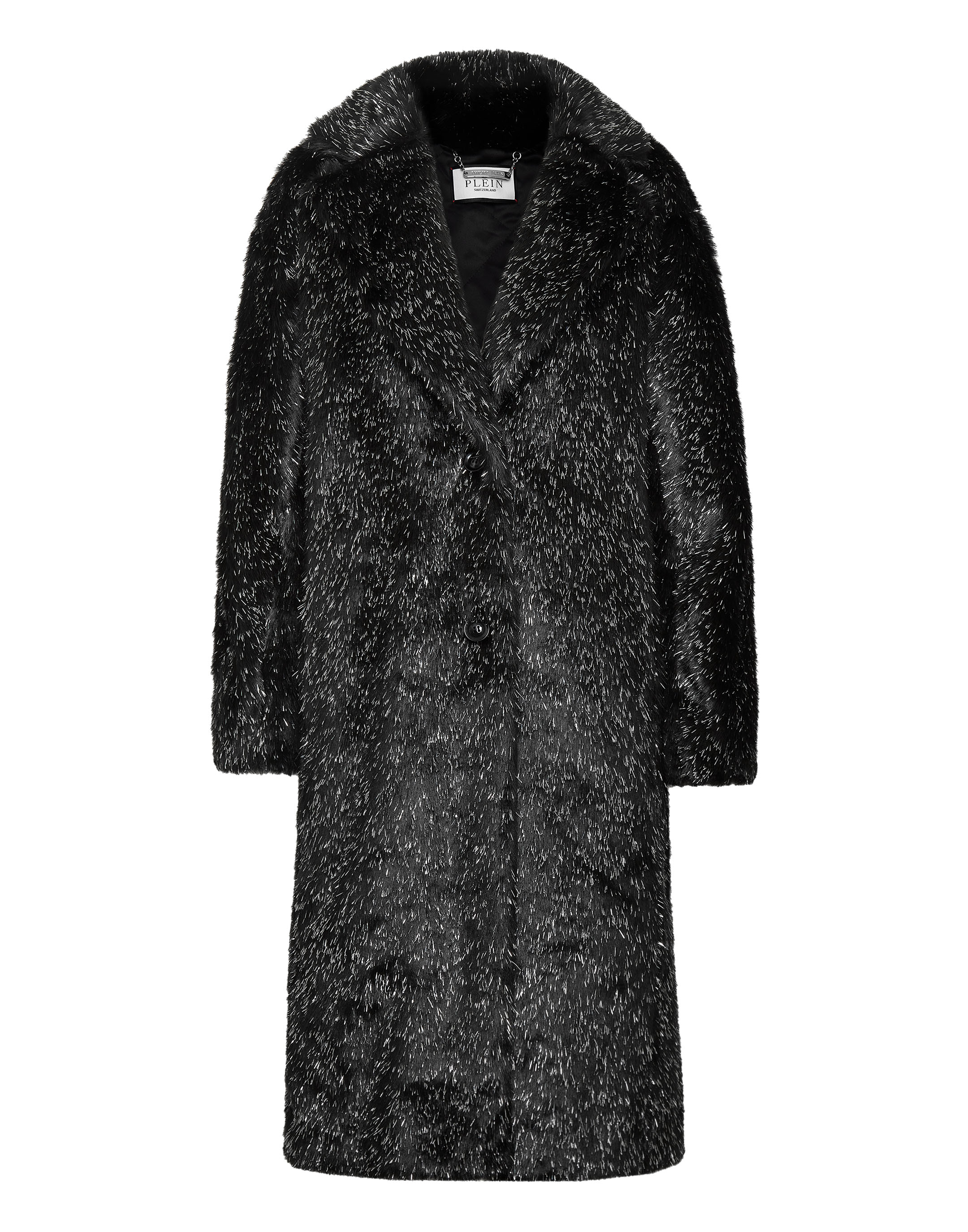 ムートン・ファーコート MOLLIOLLI CERA two-way heavy fur coat black MW5WCT03XBK Eco Fur Long Coat Skull | Philipp Plein Outlet
