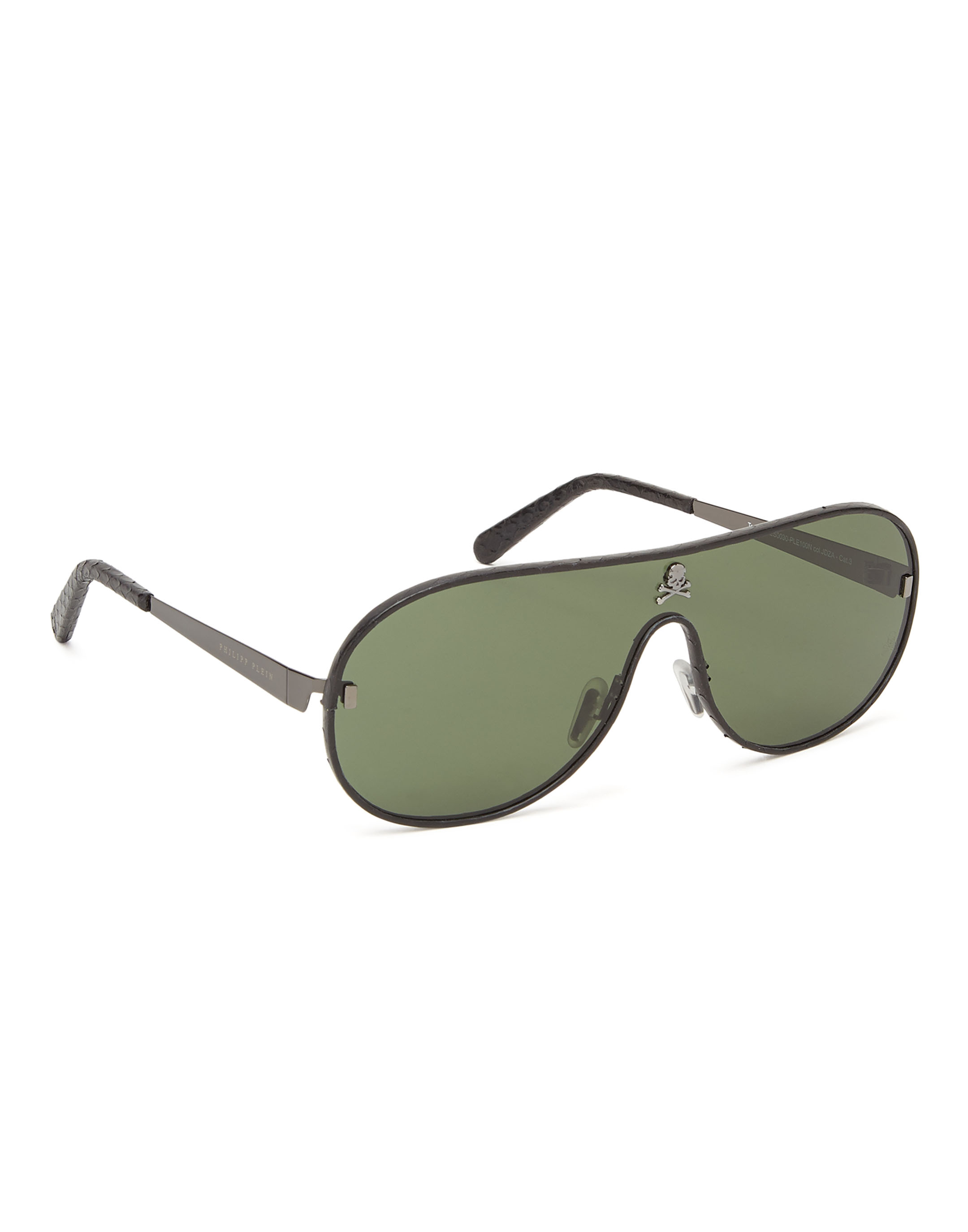 Buy Retro Aviator Sunglasses w/Faux Leather Bridge & Side Shields (Gold &  Brown Leather w/Case, Green Gradient) at Amazon.in