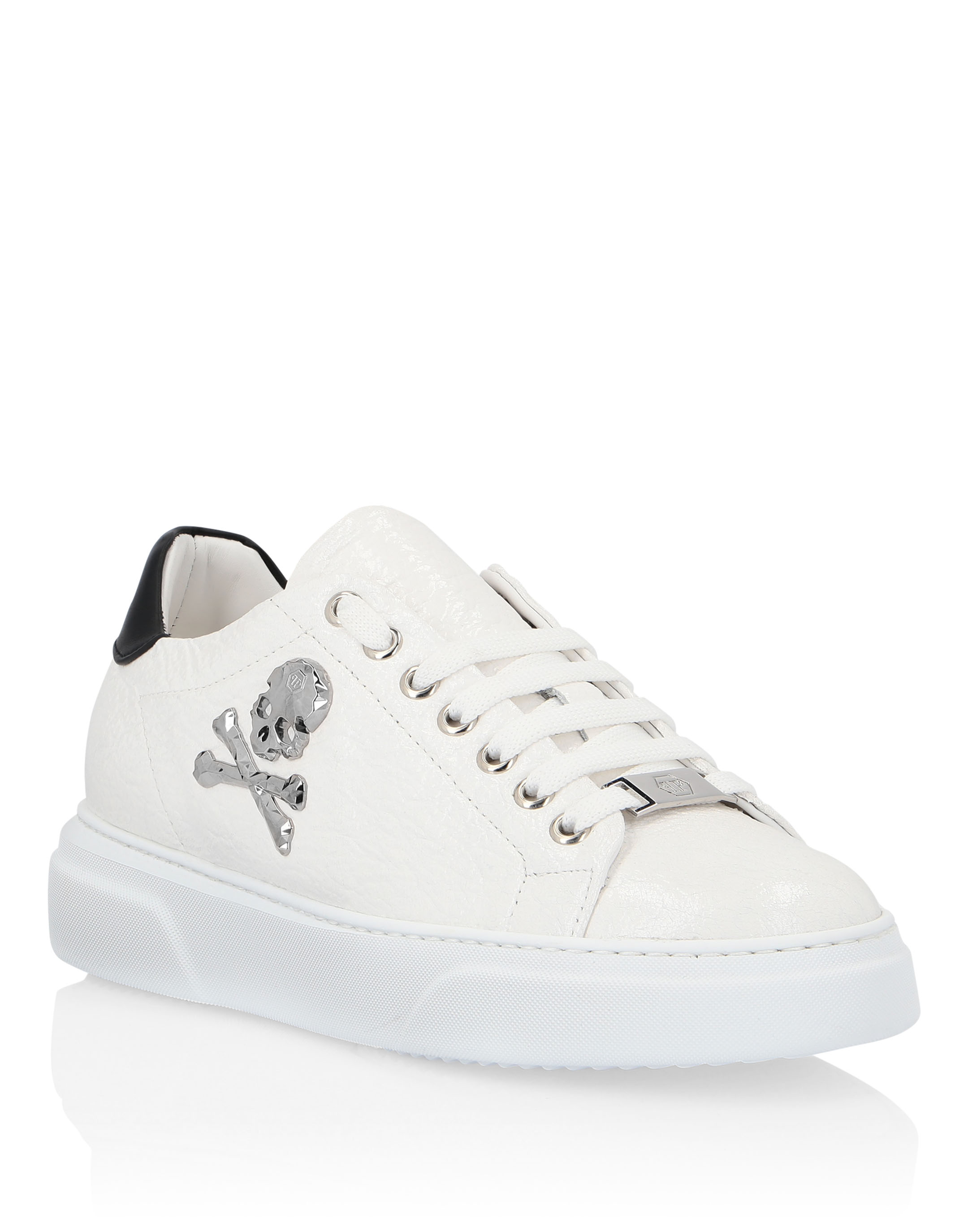 korting koolstof zwart Lo-Top Sneakers Skull | Philipp Plein Outlet