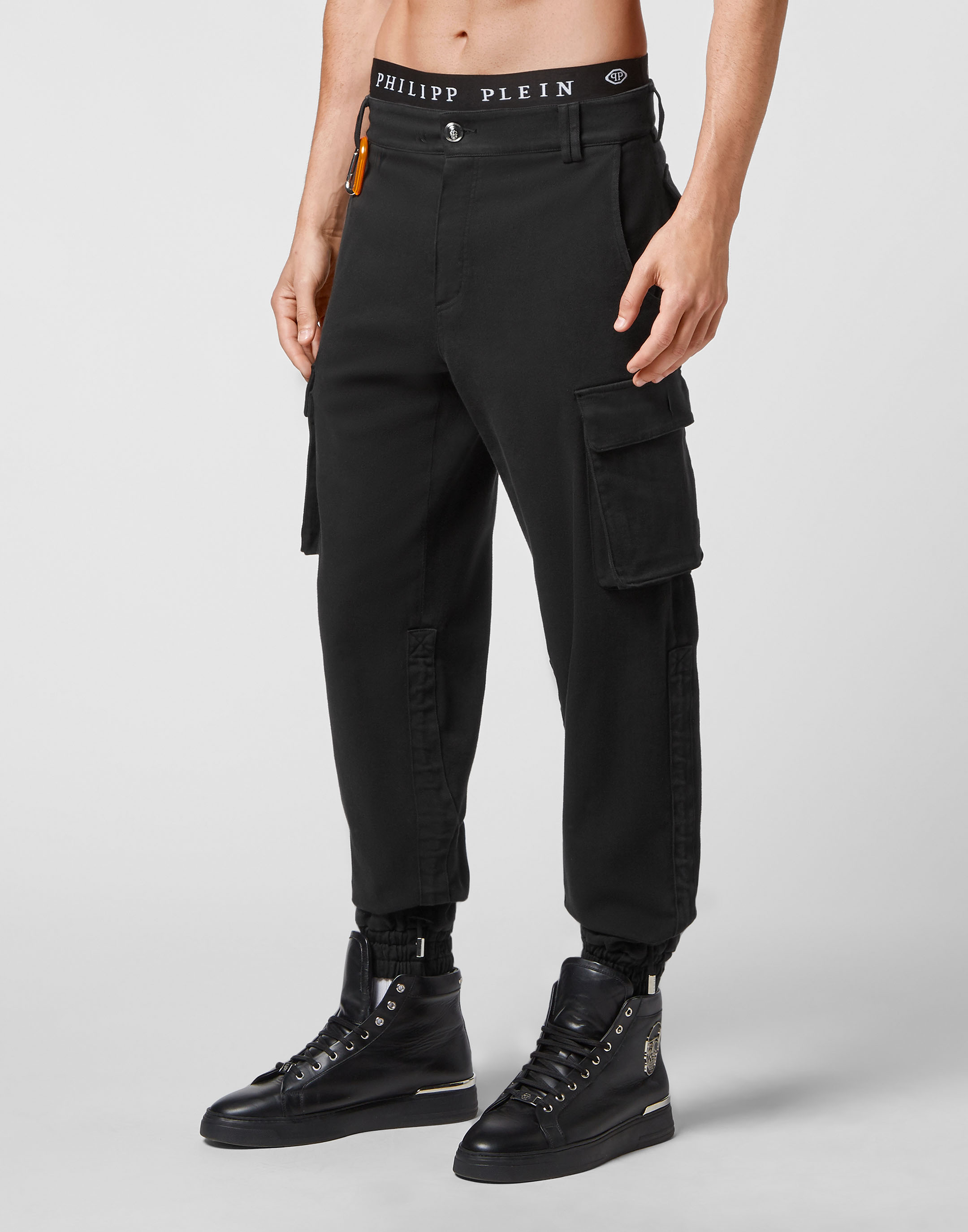 Cotton Long Trousers Cargo fit Iconic Plein