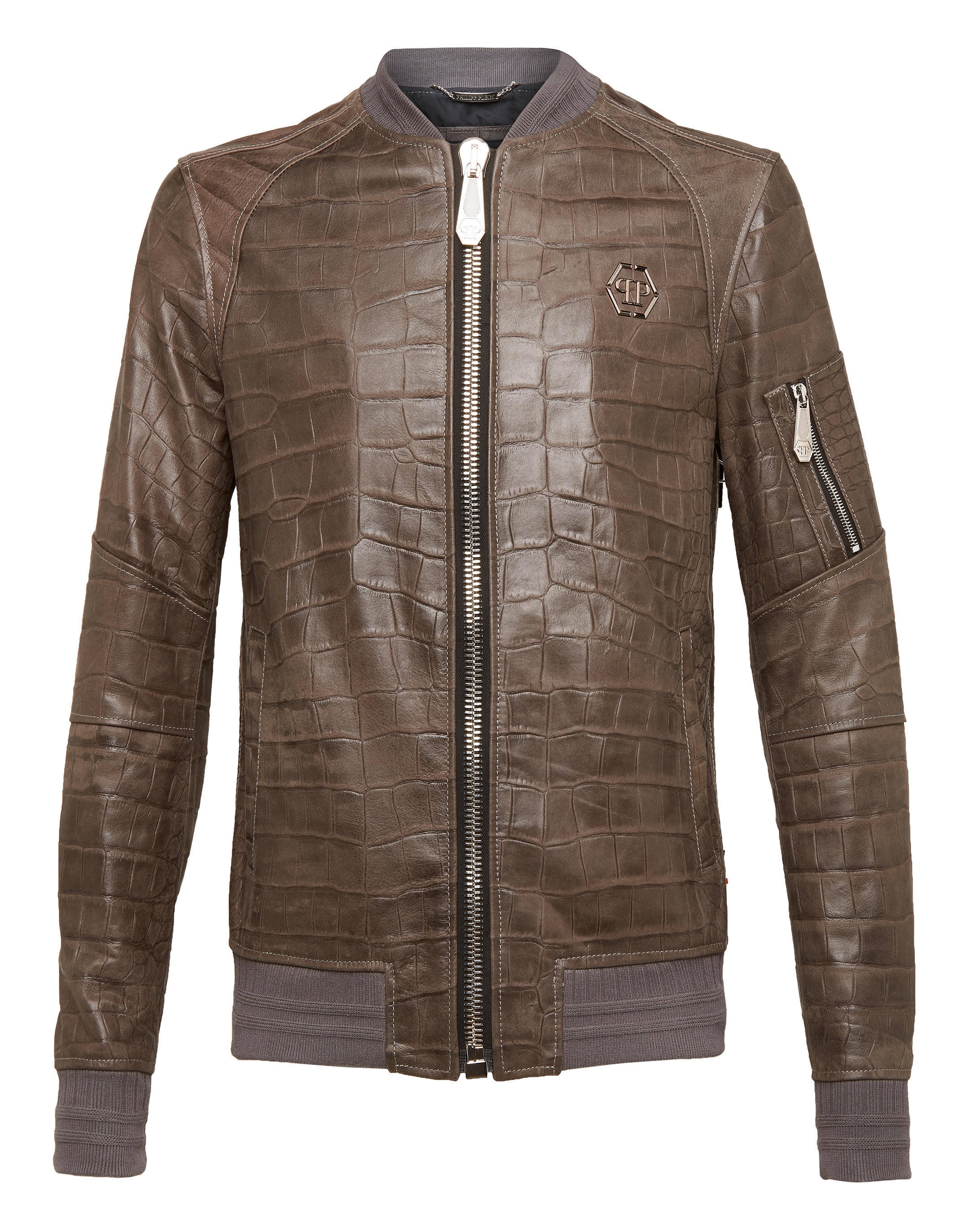 philipp plein croco leather jacket